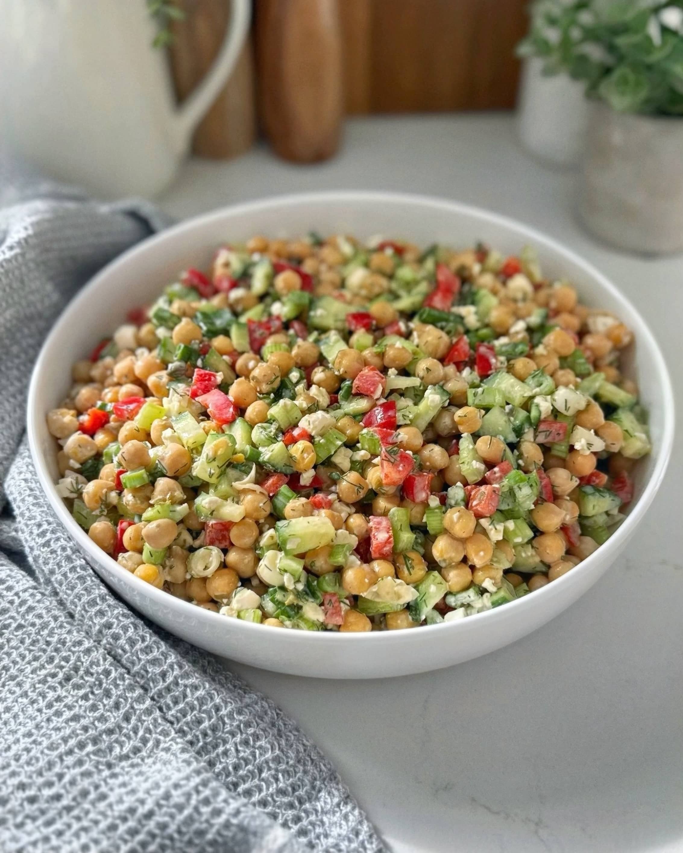 Salade de pois chiches et sa vinaigrette à l&rsquo;aneth