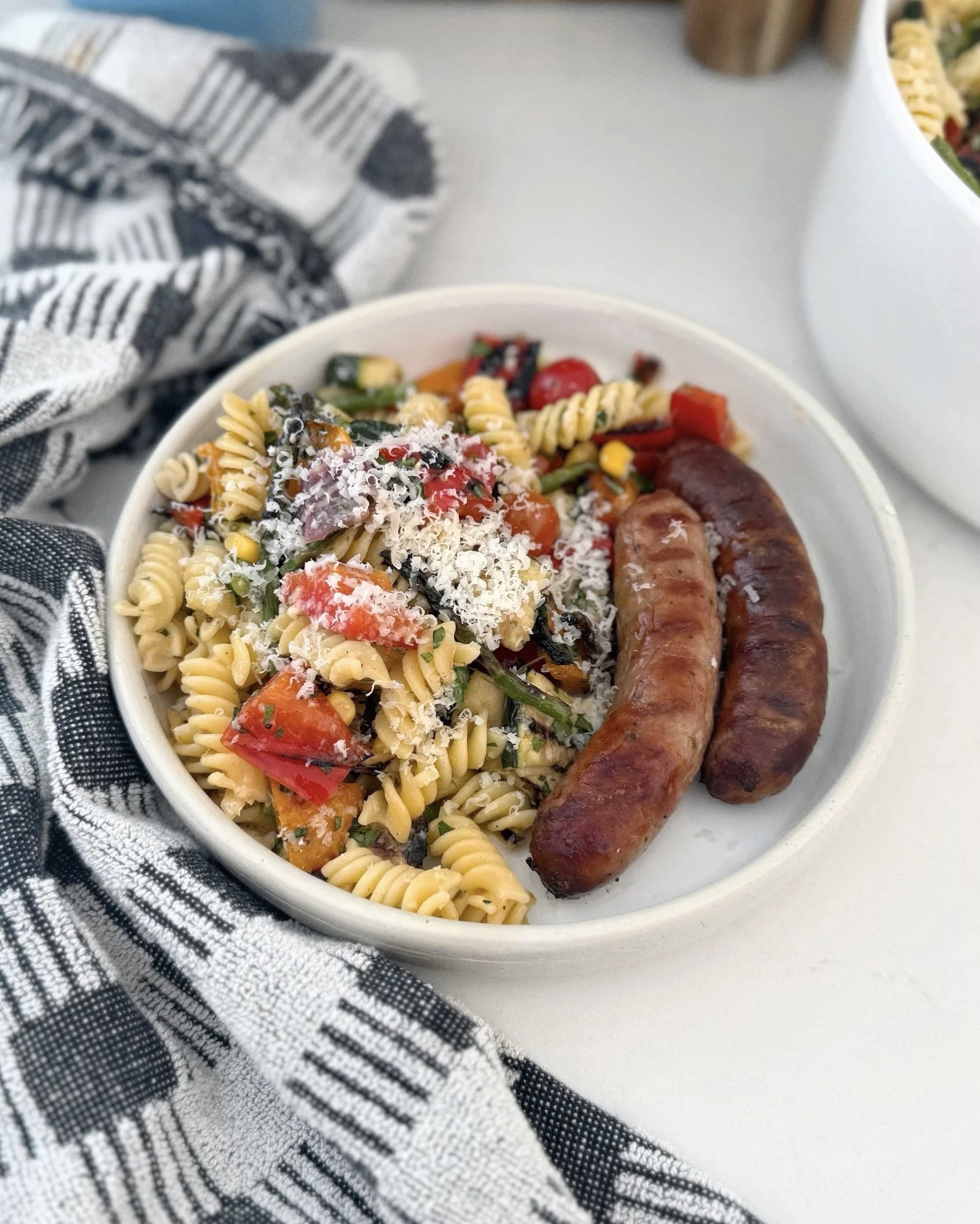 Salade de pâtes aux légumes grillés