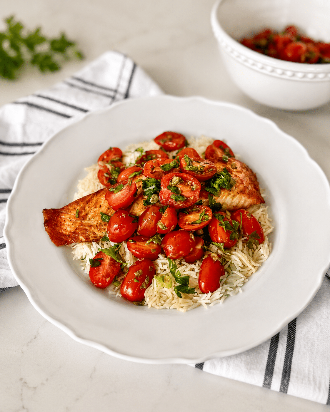 Saumon grillé à la sauce vierge